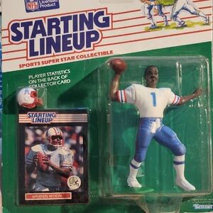 Starting Lineup Warren Moon Football Figure - White & Blue